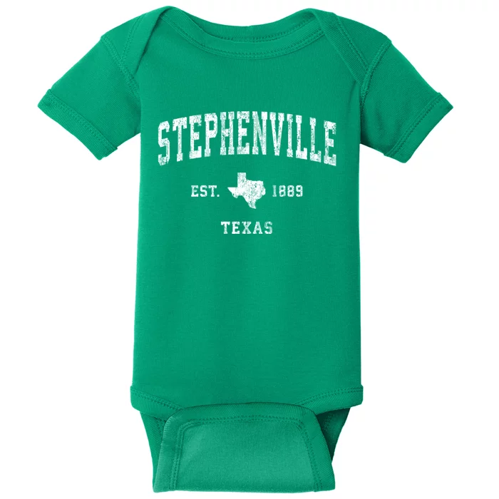 Stephenville Texas Tx Vintage Athletic Sports Baby Bodysuit