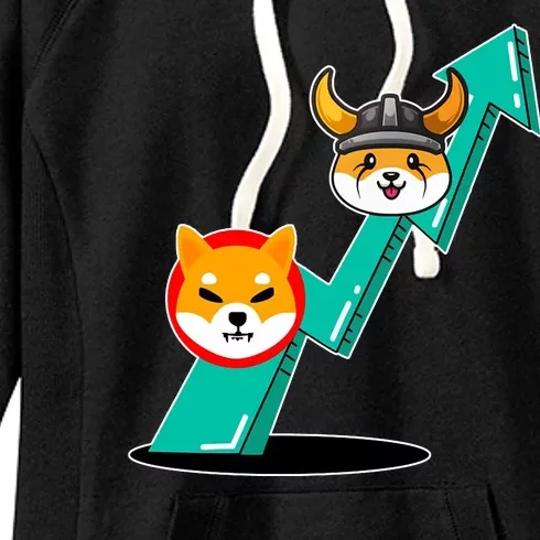 Shiba To The Moon Chart Women's Fleece Hoodie