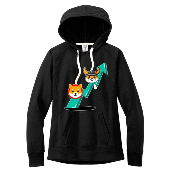 Shiba To The Moon Chart Women's Fleece Hoodie