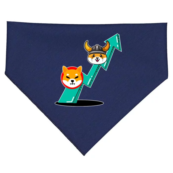 Shiba To The Moon Chart USA-Made Doggie Bandana