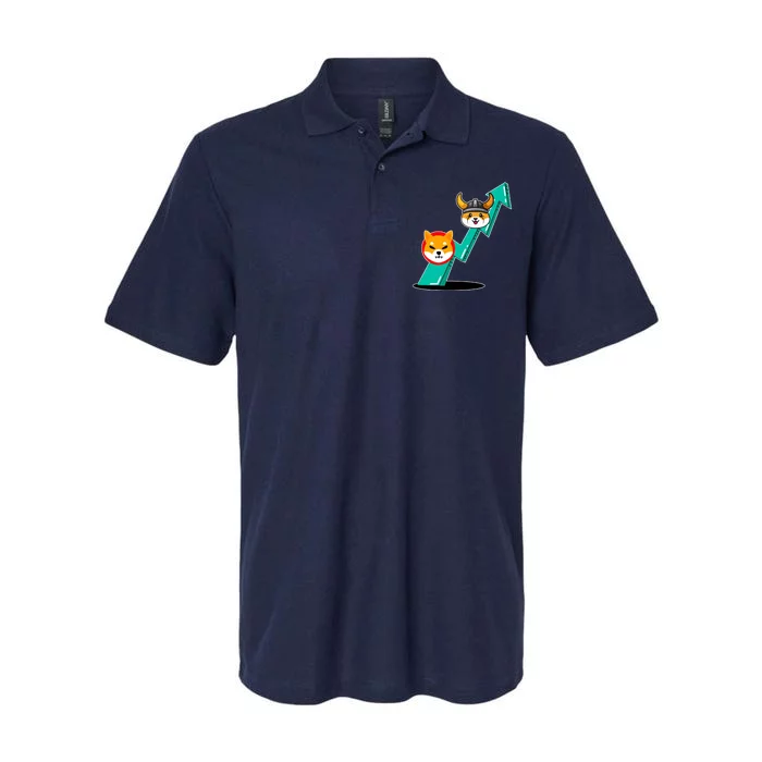 Shiba To The Moon Chart Softstyle Adult Sport Polo