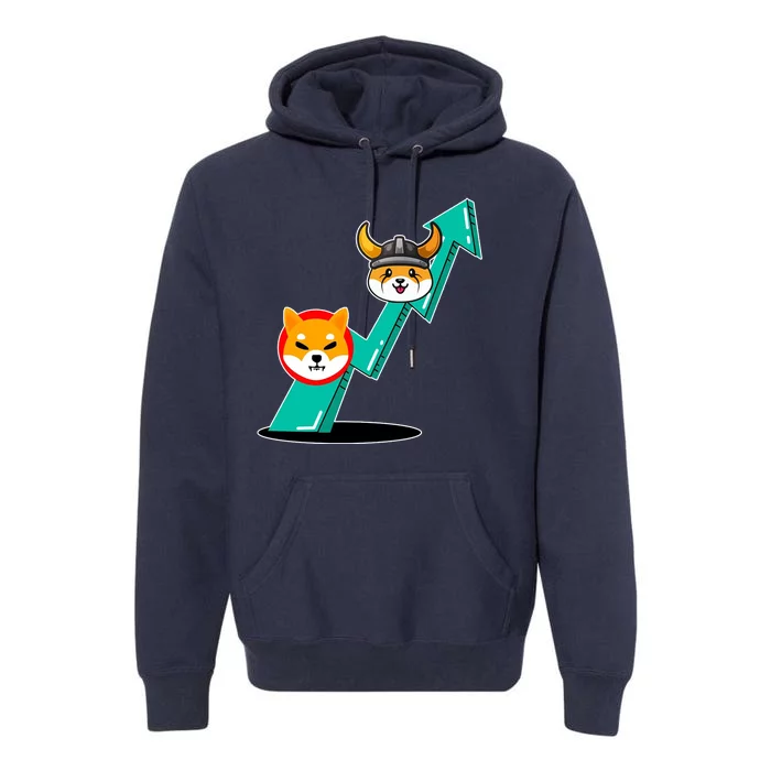 Shiba To The Moon Chart Premium Hoodie