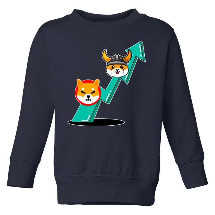 Shiba To The Moon Chart Toddler Sweatshirt