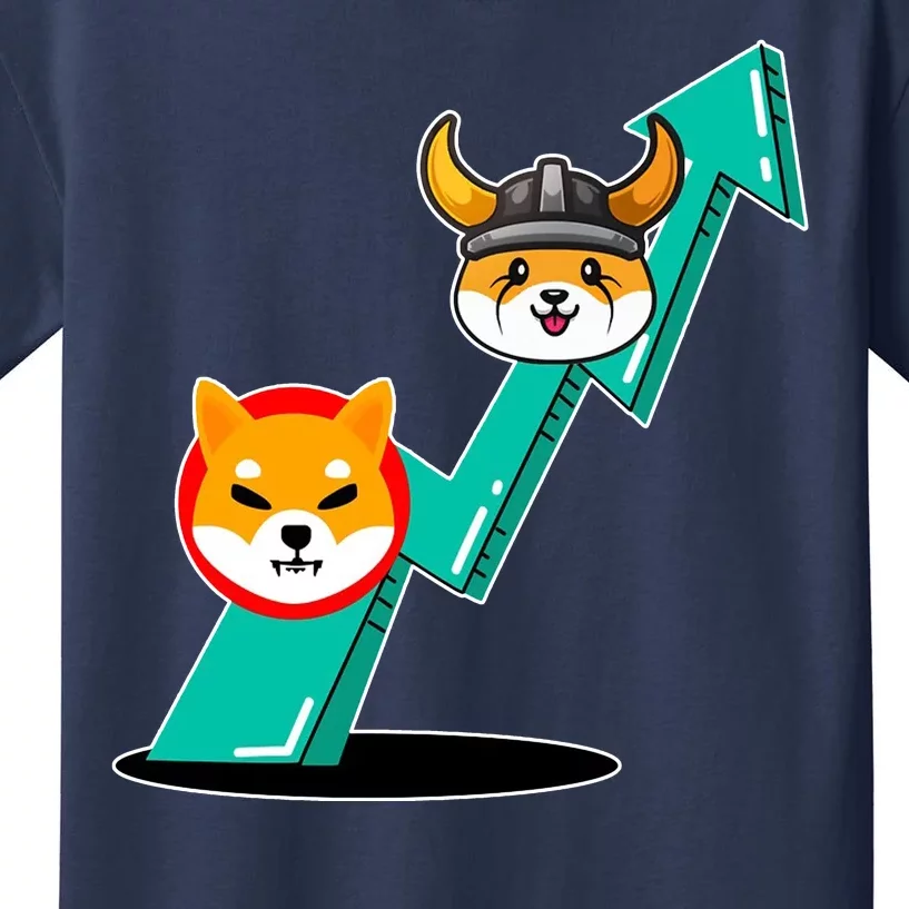 Shiba To The Moon Chart Kids T-Shirt