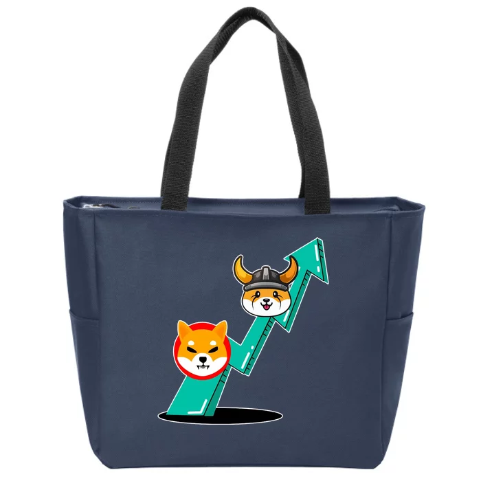 Shiba To The Moon Chart Zip Tote Bag