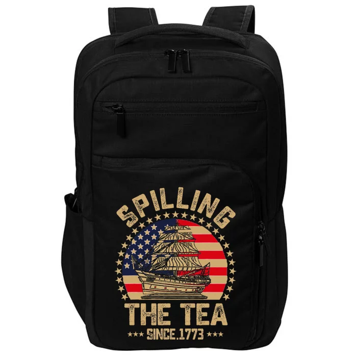 Spilling The Tea Since 1773 Patriotic History Teacher Impact Tech Backpack