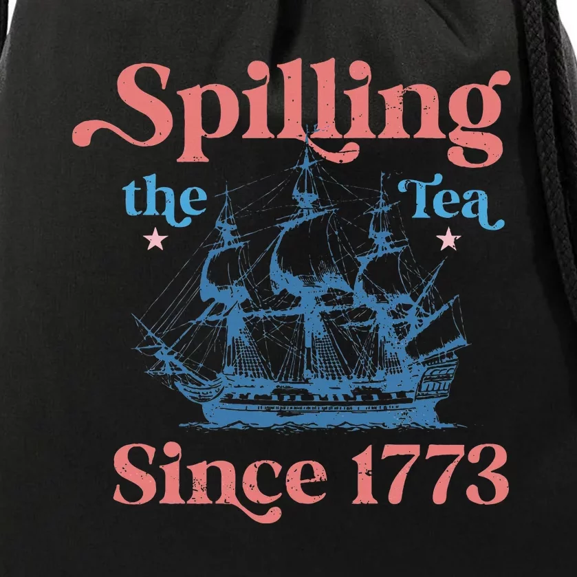 Spillin The Tea Since 1773 Funny 4th Of July Party Drawstring Bag