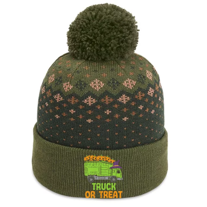 Spooky Trash Truck Halloween Decor The Baniff Cuffed Pom Beanie