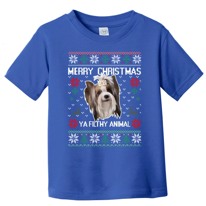 Shih Tzu Ugly Christmas Sweater Shih Tzu Mom Funny Dog Mom Meaningful Gift Toddler T-Shirt