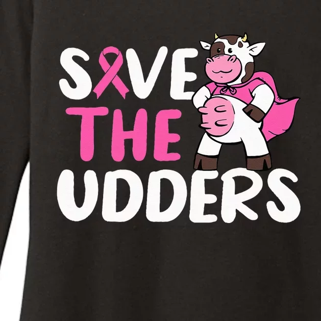 Save The Udders Cow Breast Cancer Awareness Womens CVC Long Sleeve Shirt