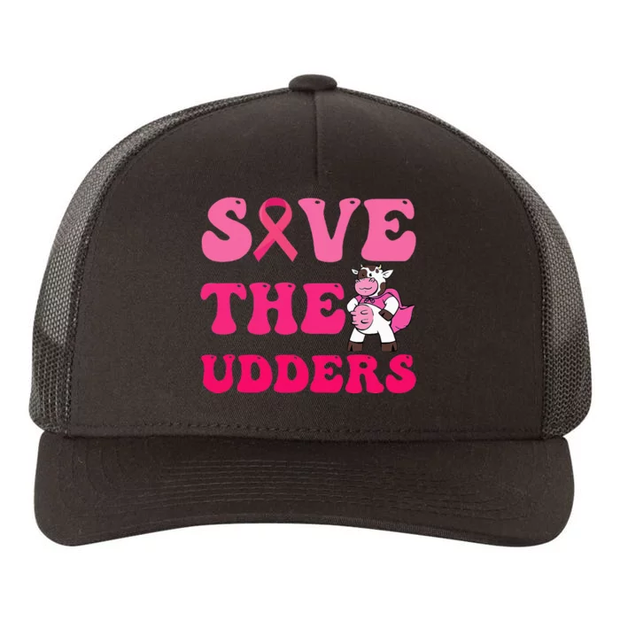 Save The Udders Cow Groove Breast Cancer Awareness Yupoong Adult 5-Panel Trucker Hat