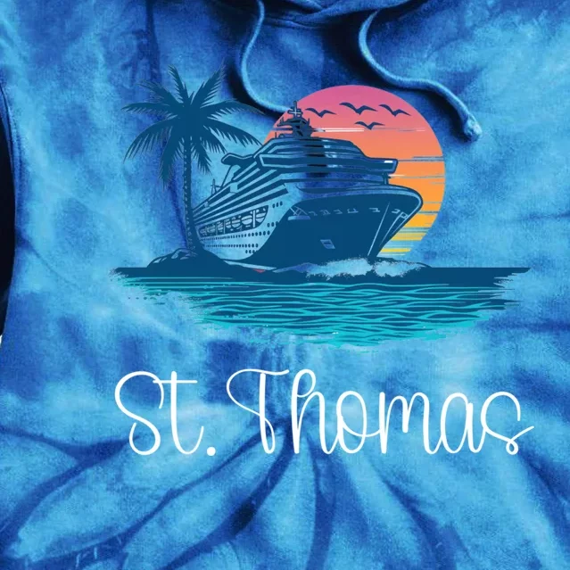 St Thomas Usvi Islands Holiday Cruise Cruising Cool Gift Tie Dye Hoodie