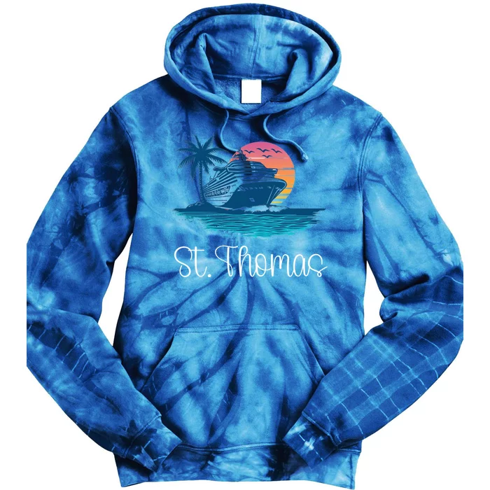 St Thomas Usvi Islands Holiday Cruise Cruising Cool Gift Tie Dye Hoodie