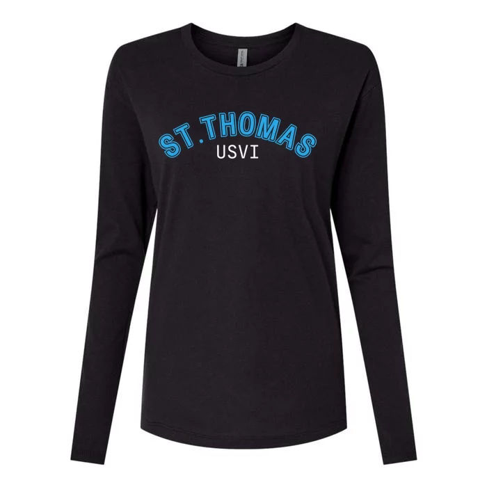 St Thomas Usvi Islands Holiday Gift Womens Cotton Relaxed Long Sleeve T-Shirt