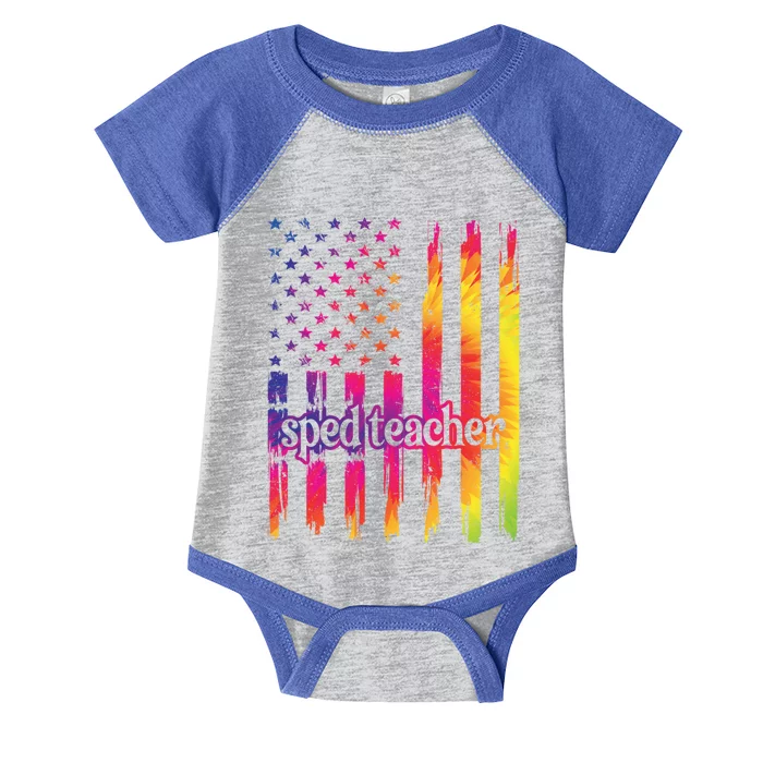 Sped Teacher Us Flag Special Education Teacher Gift Infant Baby Jersey Bodysuit