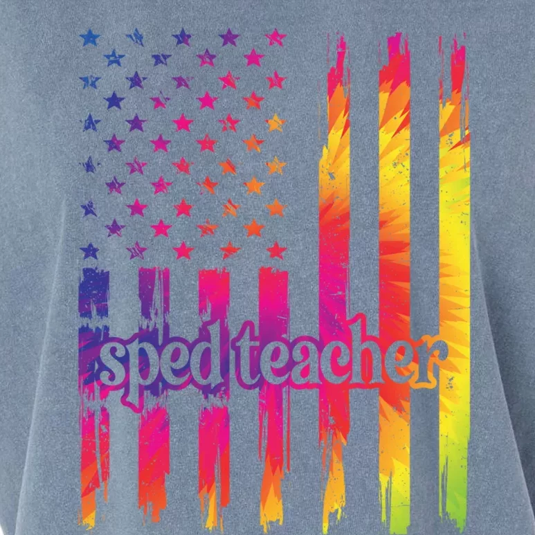 Sped Teacher Us Flag Special Education Teacher Gift Garment-Dyed Women's Muscle Tee