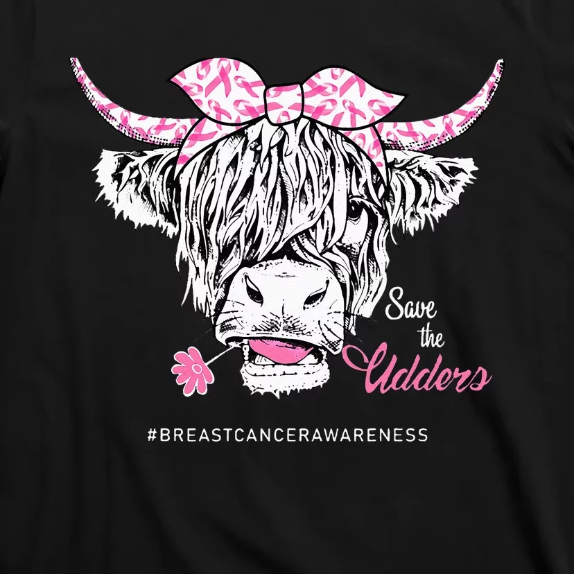 Save The Udders Heifer Cow Breast Cancer Awareness Day T-Shirt