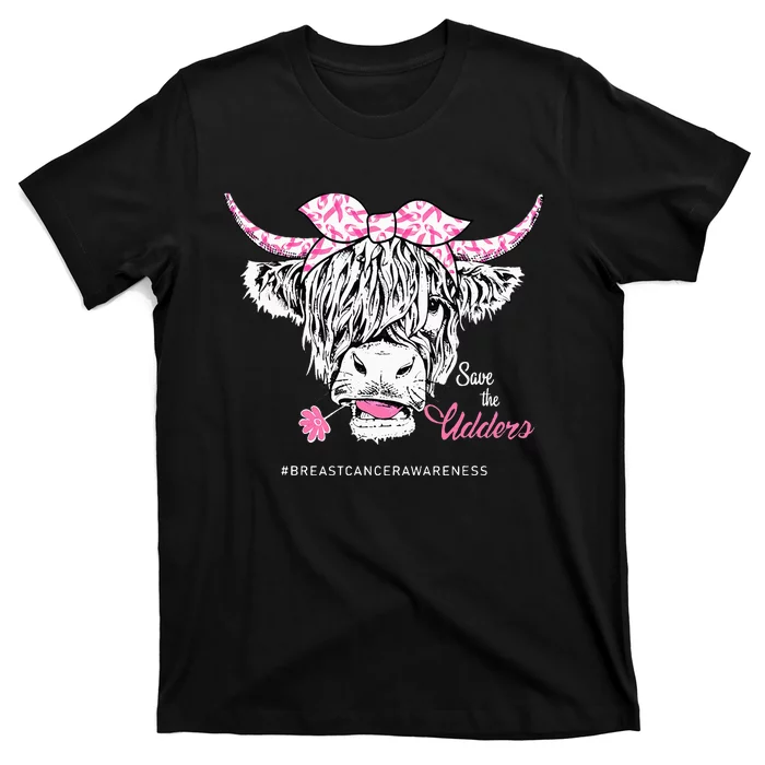 Save The Udders Heifer Cow Breast Cancer Awareness Day T-Shirt