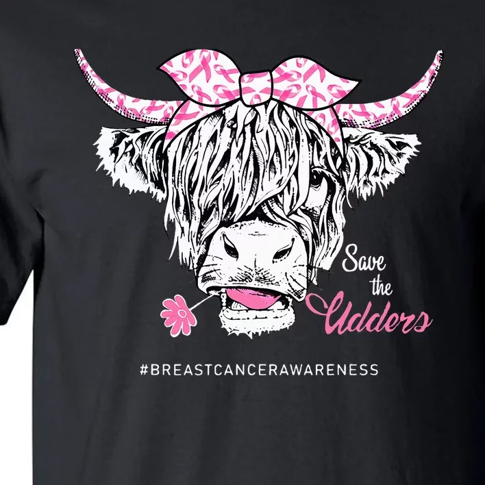 Save The Udders Heifer Cow Breast Cancer Awareness Day Tall T-Shirt