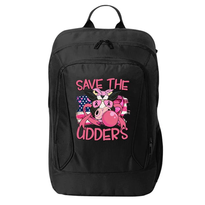 Save The Udders Breast Cancer Awareness Warrior Cow City Backpack