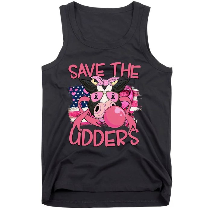 Save The Udders Breast Cancer Awareness Warrior Cow Tank Top