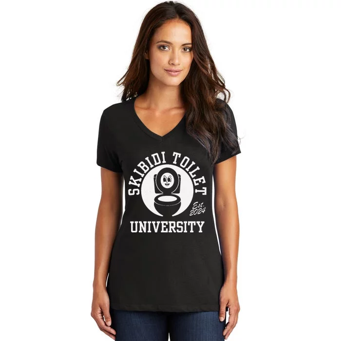 S.K.I.B.I.D.I Toilet University Women's V-Neck T-Shirt