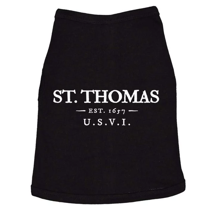 St Thomas Usvi Throwback Text Vacation Souvenir Doggie Tank