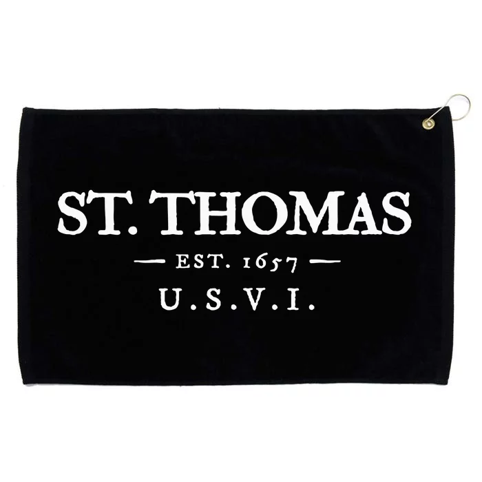 St Thomas Usvi Throwback Text Vacation Souvenir Grommeted Golf Towel