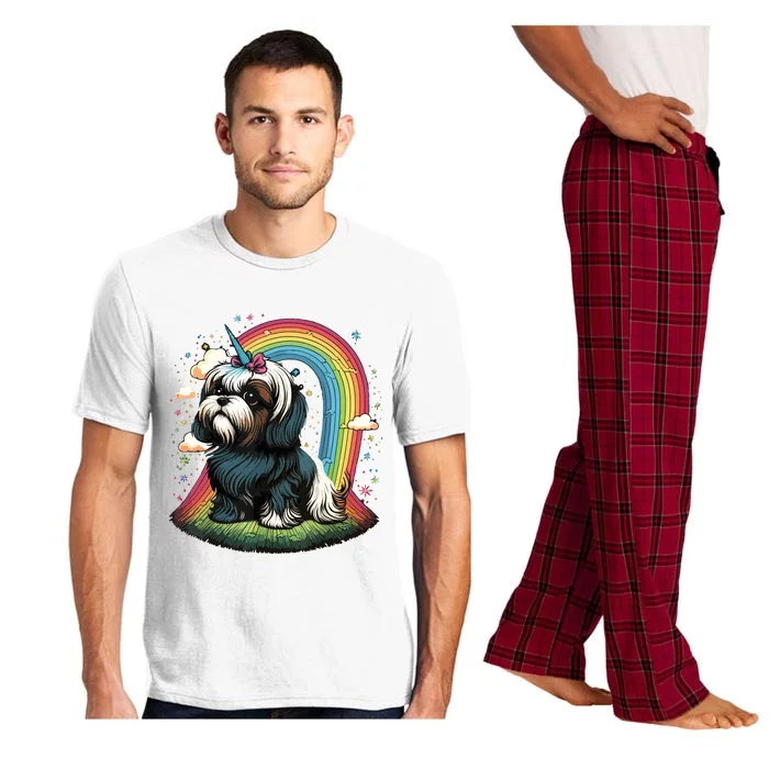 Shih Tzu Unicorn On Rainbow Unicorn Shih Tzu Pajama Set