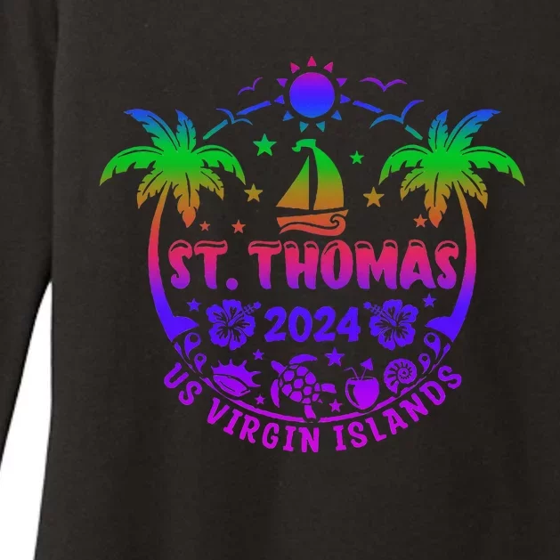 St Thomas Us Virgin Islands Summer Vacation 2024 Womens CVC Long Sleeve Shirt