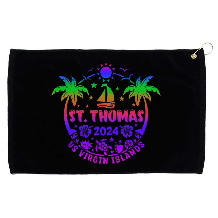 St Thomas Us Virgin Islands Summer Vacation 2024 Grommeted Golf Towel