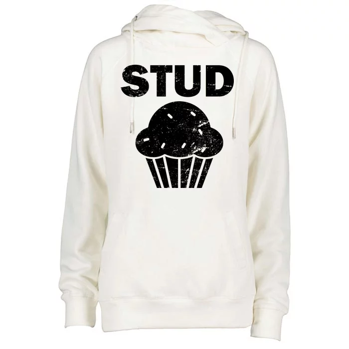 Stud Muffin Funny Retro Womens Funnel Neck Pullover Hood