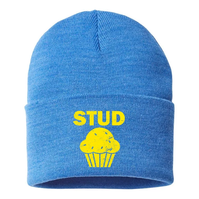 Stud Muffin Funny Retro Sustainable Knit Beanie