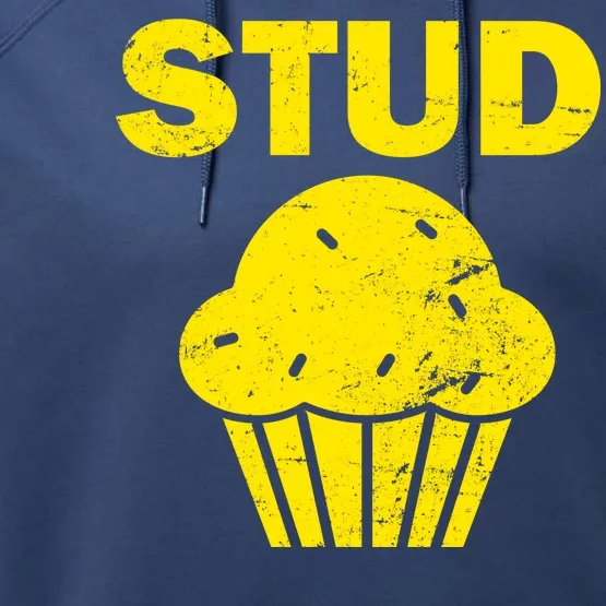 Stud Muffin Funny Retro Performance Fleece Hoodie