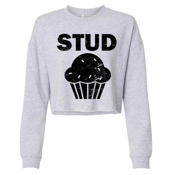 Stud Muffin Funny Retro Cropped Pullover Crew