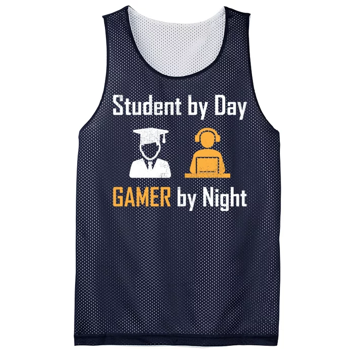 Student By Day Gamer By Night Mesh Reversible Basketball Jersey Tank