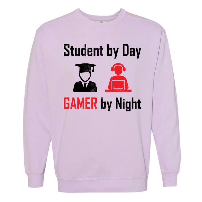 Student By Day Gamer By Night Garment-Dyed Sweatshirt