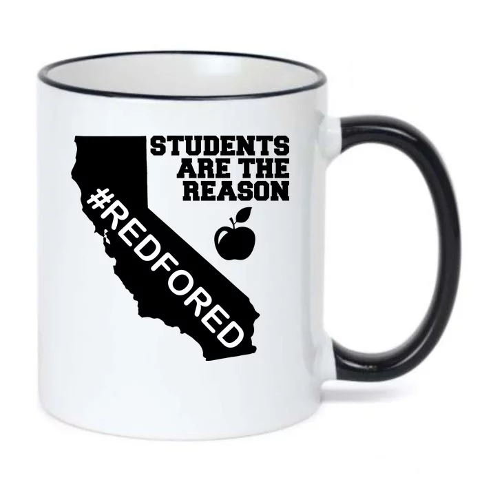 Students Are The Reason Red For Ed California Teacher Black Color Changing Mug