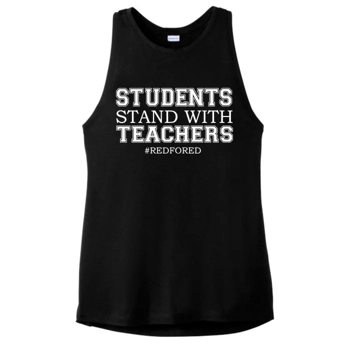 Students Stand With Teachers #RedForEd Ladies Tri-Blend Wicking Tank