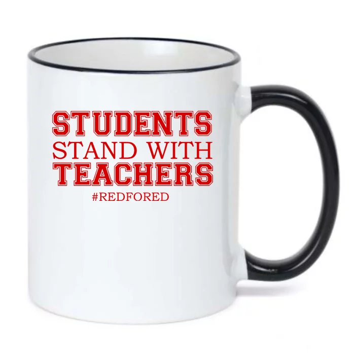 Students Stand With Teachers #RedForEd Black Color Changing Mug