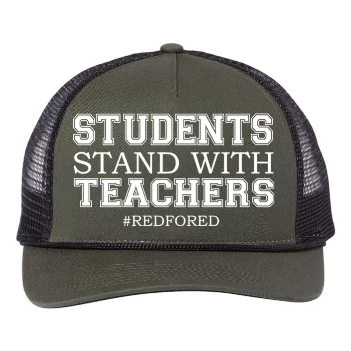 Students Stand With Teachers #RedForEd Retro Rope Trucker Hat Cap