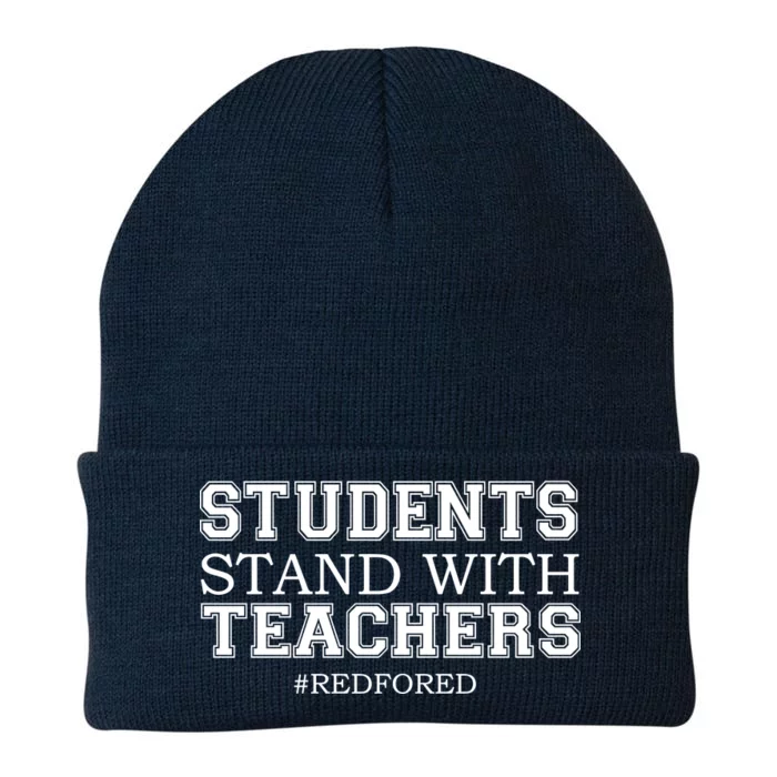 Students Stand With Teachers #RedForEd Knit Cap Winter Beanie