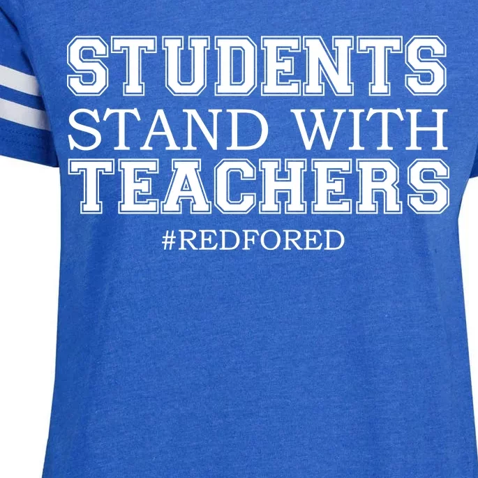 Students Stand With Teachers #RedForEd Enza Ladies Jersey Football T-Shirt