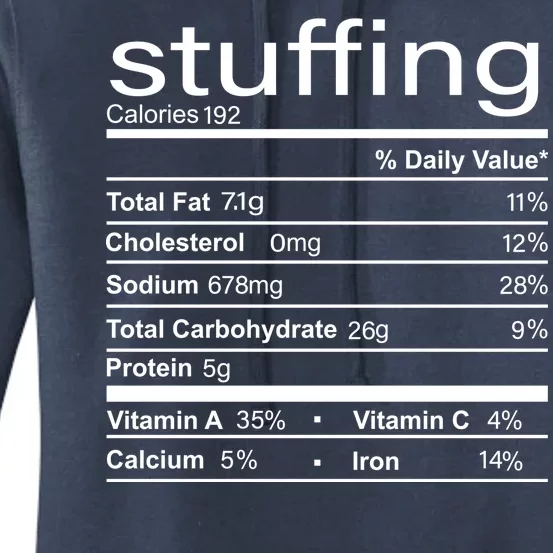 Stuffing Nutritional Facts Funny Thanksgiving Women's Pullover Hoodie