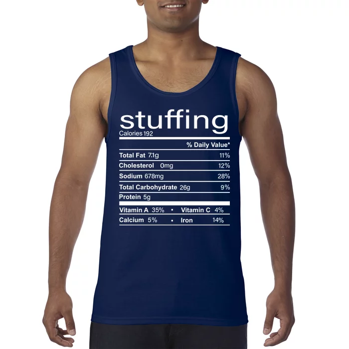 Stuffing Nutritional Facts Funny Thanksgiving Tank Top