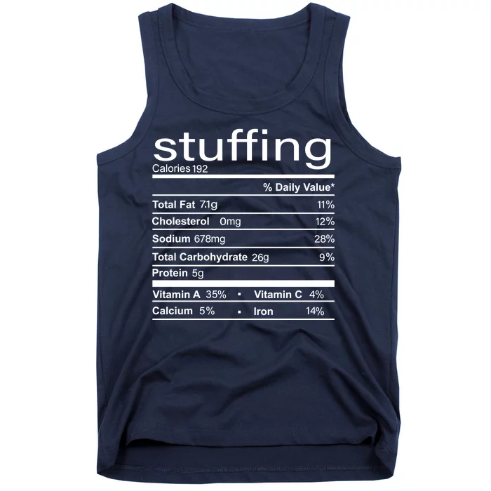 Stuffing Nutritional Facts Funny Thanksgiving Tank Top