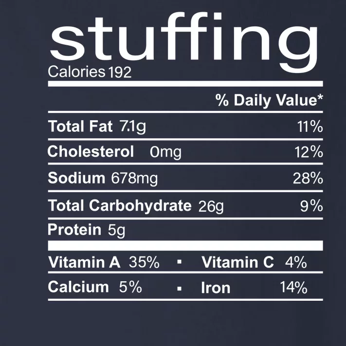 Stuffing Nutritional Facts Funny Thanksgiving Toddler Long Sleeve Shirt