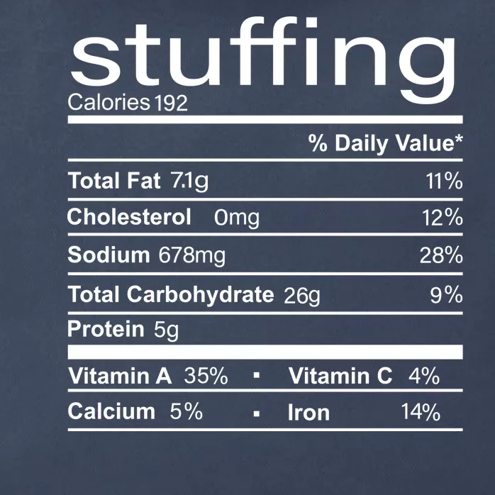 Stuffing Nutritional Facts Funny Thanksgiving Zip Tote Bag