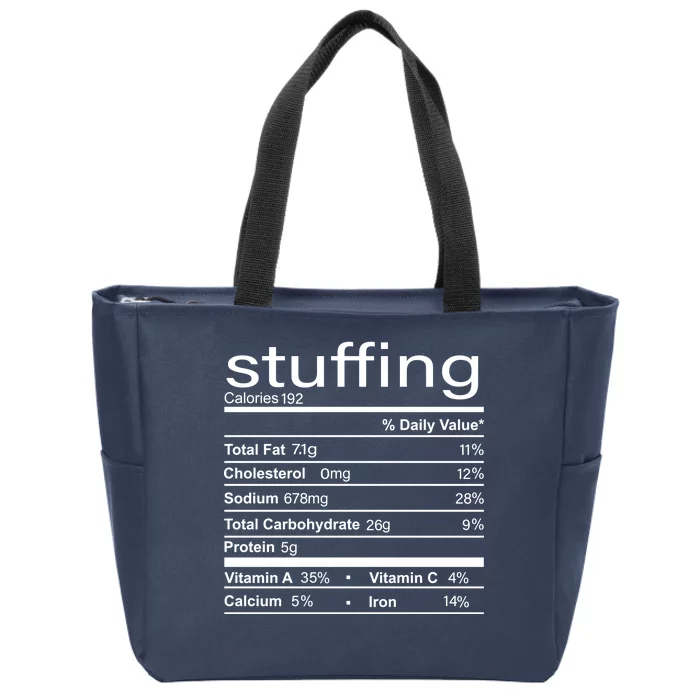 Stuffing Nutritional Facts Funny Thanksgiving Zip Tote Bag