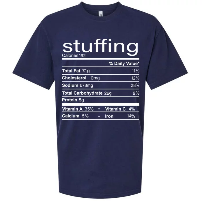 Stuffing Nutritional Facts Funny Thanksgiving Sueded Cloud Jersey T-Shirt